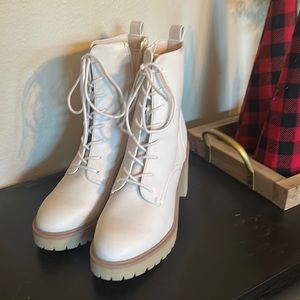 Brand new!! Never worn cream booties. Perfect for fall and winter